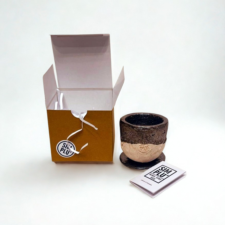 Cană espresso ceramică cu suport „Earth Contrast”