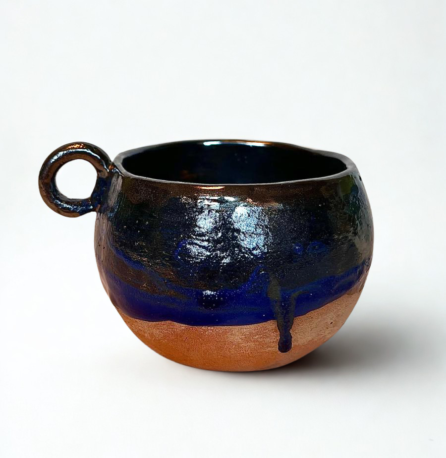 Cană ceramică glazurată „Ocean Metalic”