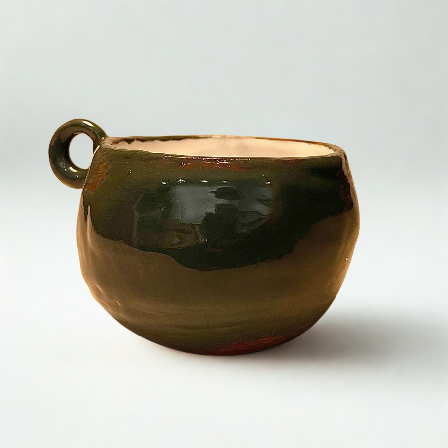 Cană ceramică glazurată „Verde Adânc”