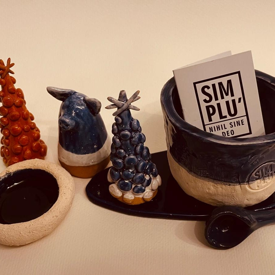 Set ceramic artizanal „Blue Forest”