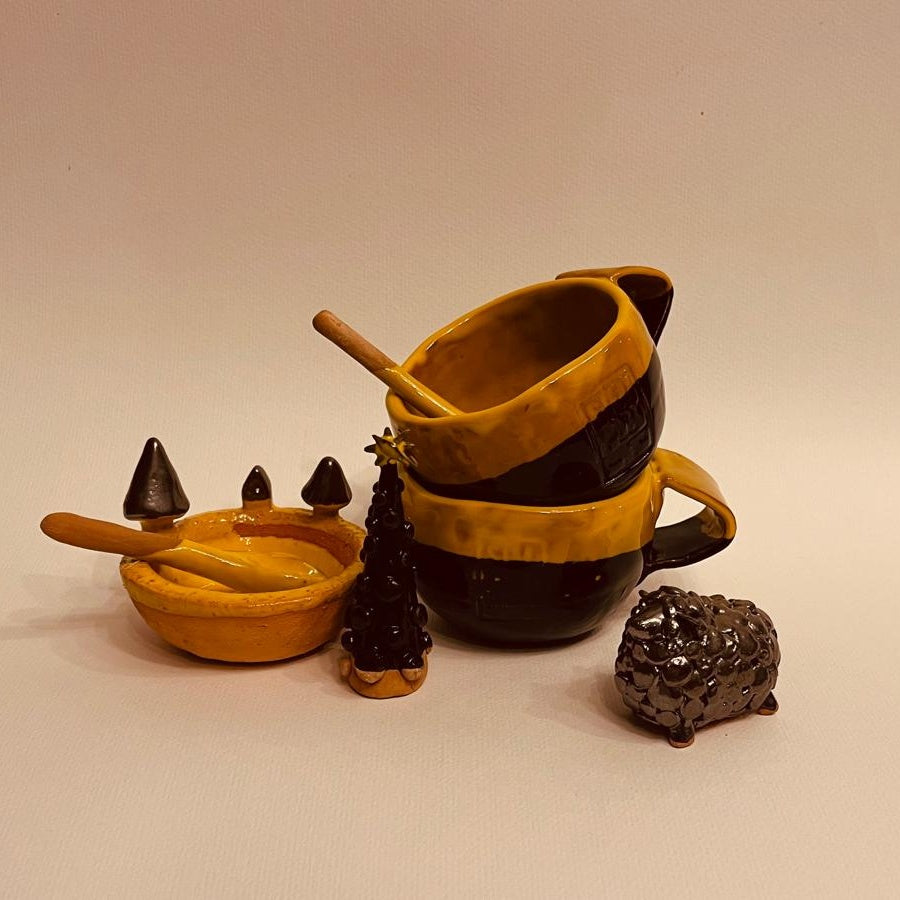 Set ceramic artizanal „Noapte cu miere”