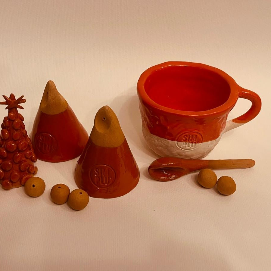 Set ceramic artizanal „Red Joy”