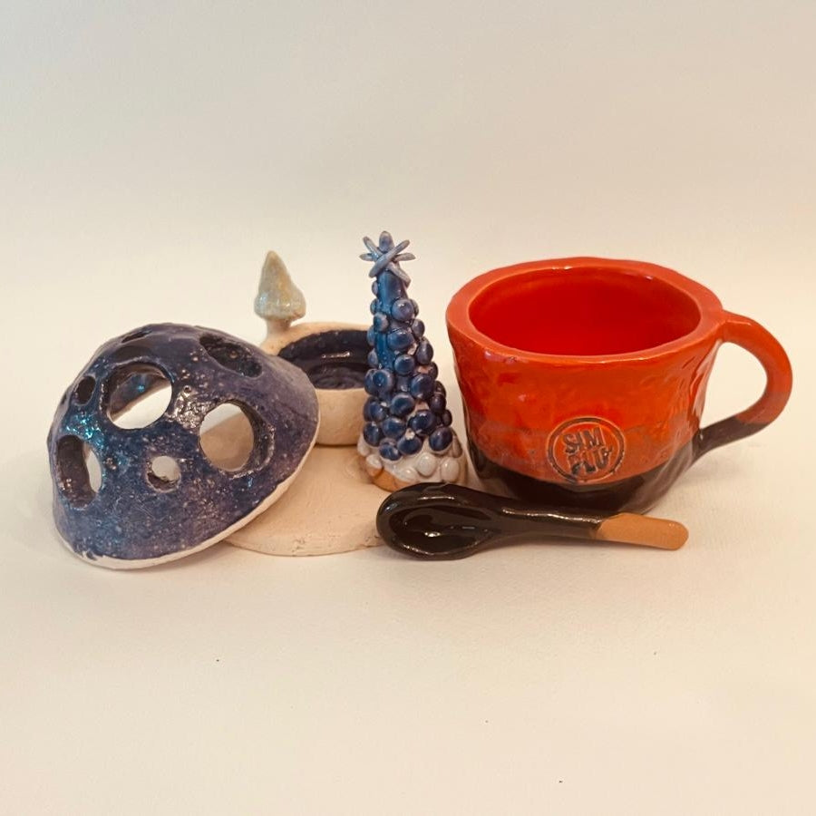 Set ceramică artizanală „Night glow”