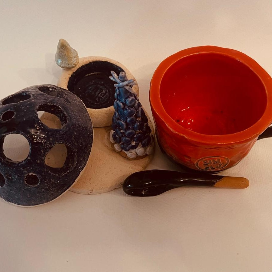 Set ceramică artizanală „Night glow”