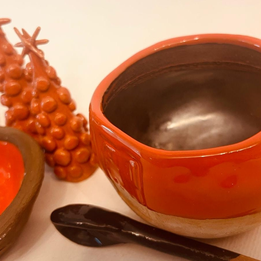 Set ceramică artizanală „Red Harmony”