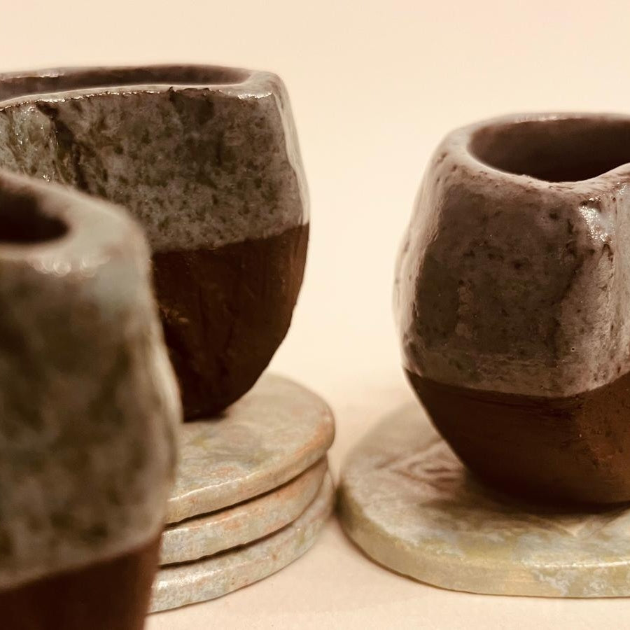 Set ceramică artizanală „Coffee Bean”