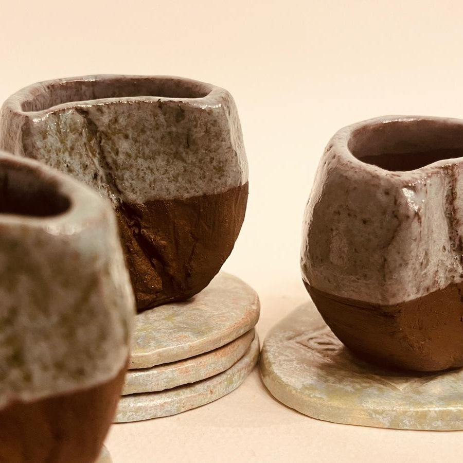 Set ceramică artizanală „Coffee Bean”