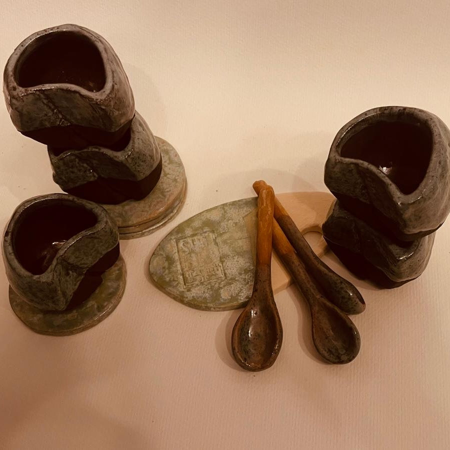 Set ceramică artizanală „Coffee Bean”