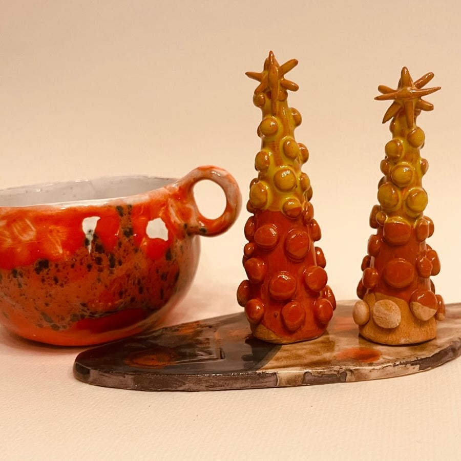 Set ceramică artizanală „Autumn Glow”