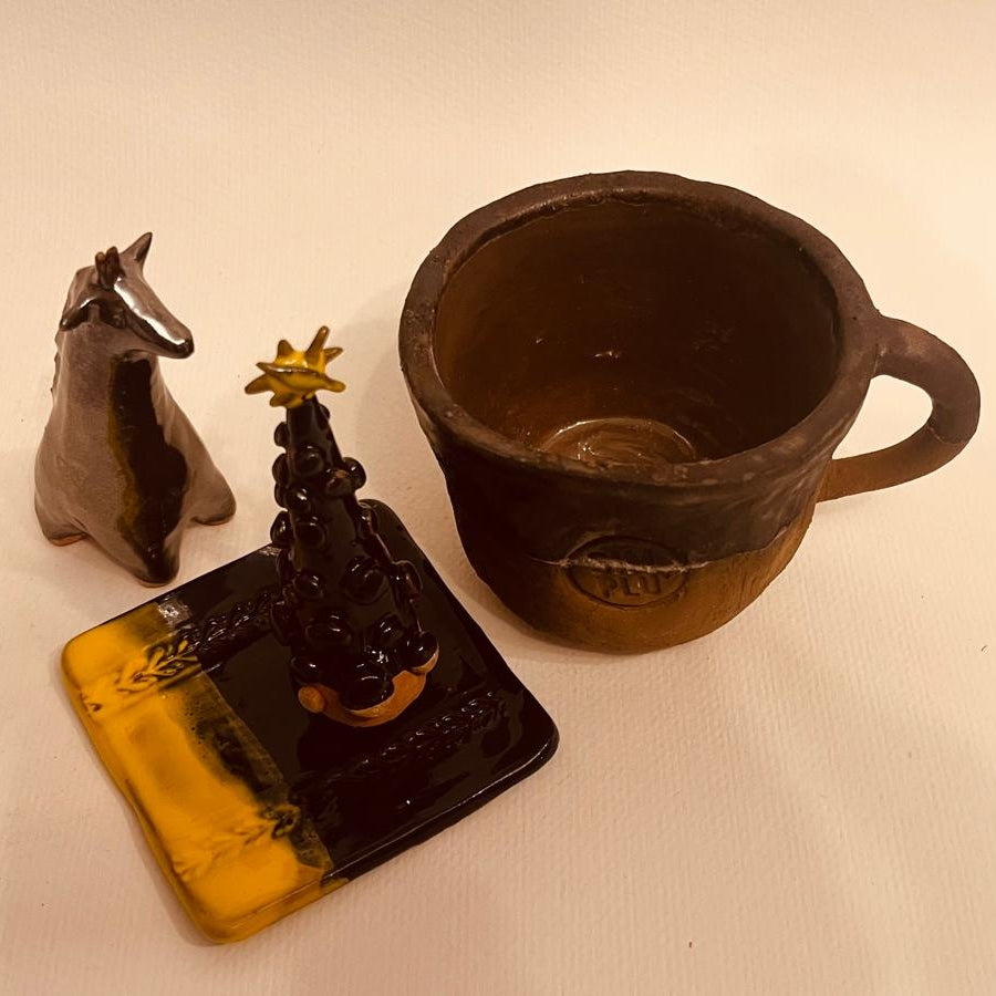 Set ceramică artizanală „Golden Night”