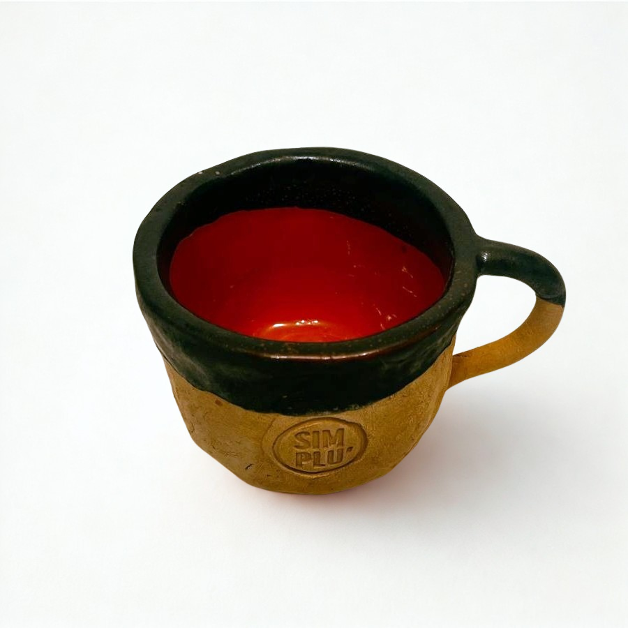 Cană ceramică glazurată „Red Ember”