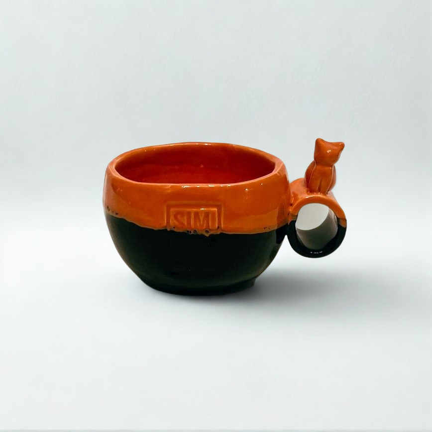 Cană ceramică glazurată „Cat Tale”