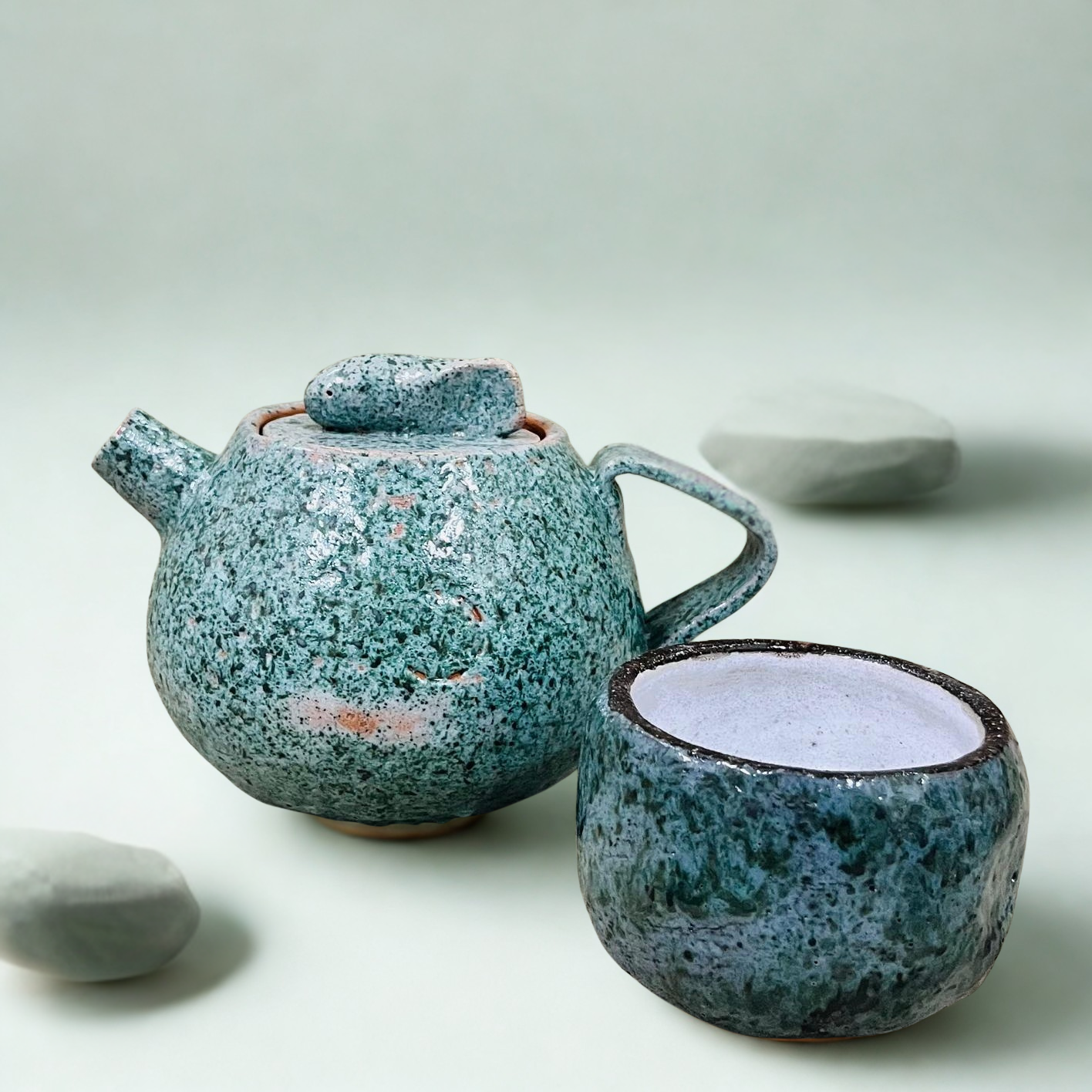 Set de ceai „Mineral Verde” – ceainic cu ceașcă