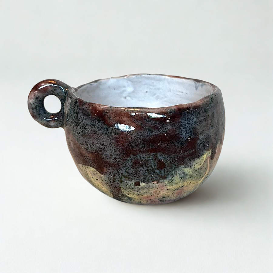 Cană ceramică glazurată „Pământ și Foc”