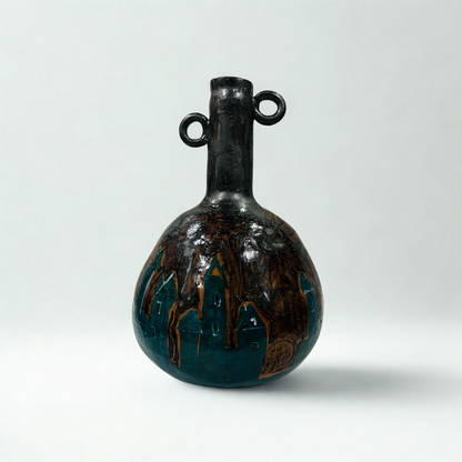 Vază „Oraș de Noapte” – piesă decorativă unicat