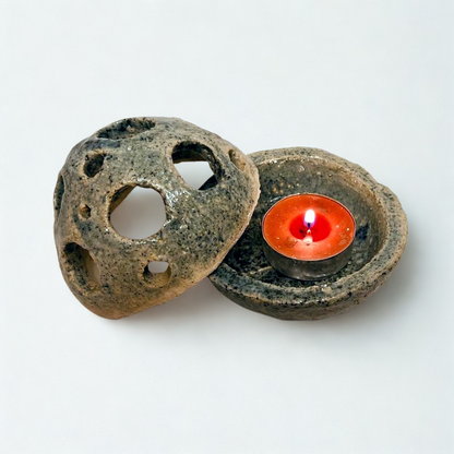Suport lumânare ceramic „Stânca de lumină”