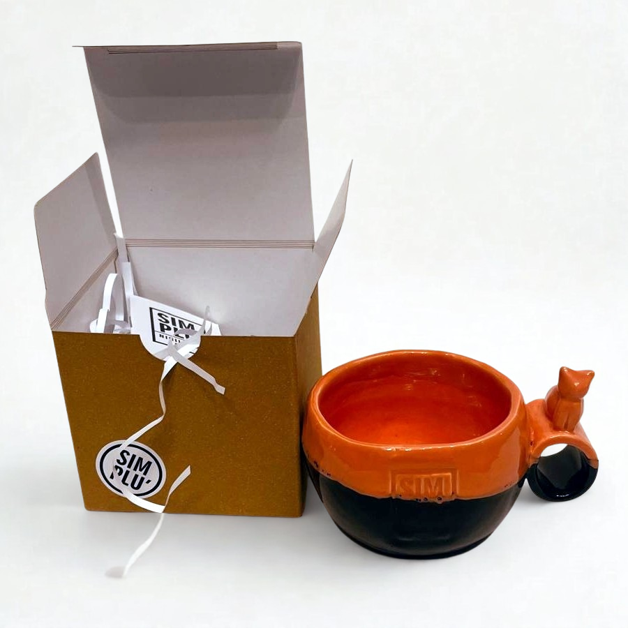 Cană ceramică glazurată „Cat Tale”