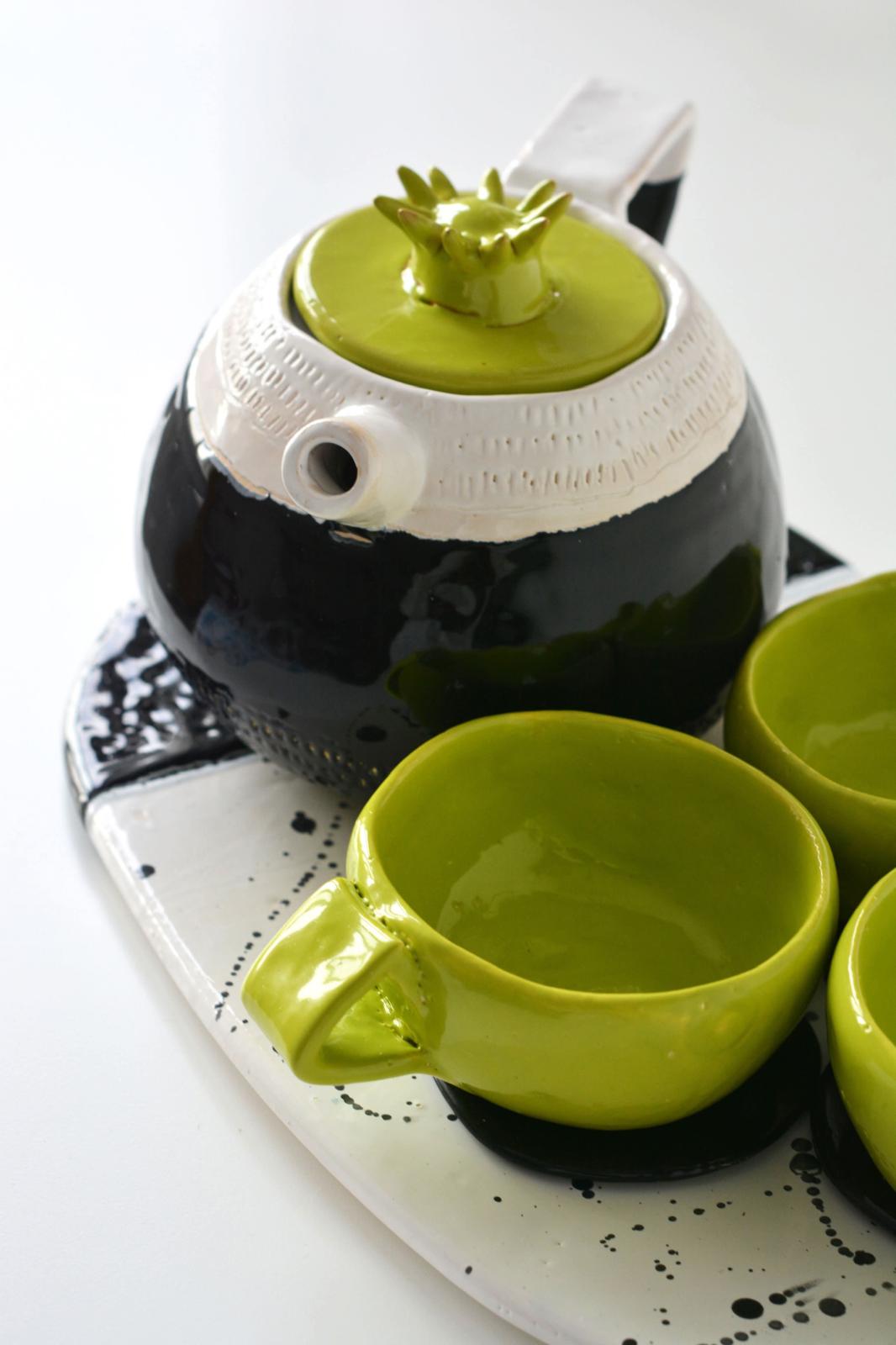 Set de ceai „Verde Urban” – ceainic cu cești