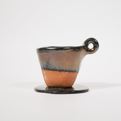 Set 3 cești espresso – Glazură metalică