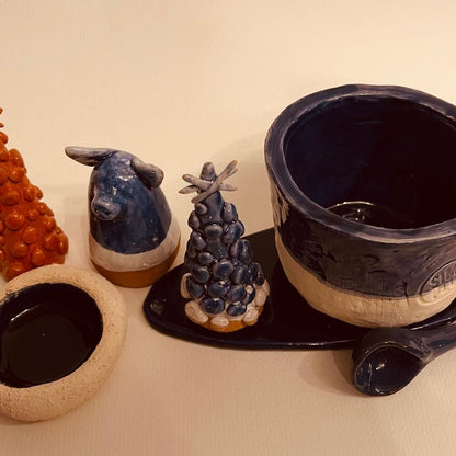 Set ceramic artizanal „Blue Forest”
