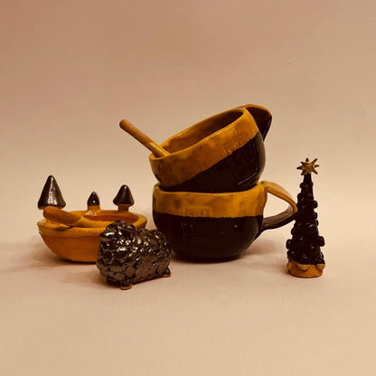 Set ceramic artizanal „Noapte cu miere”