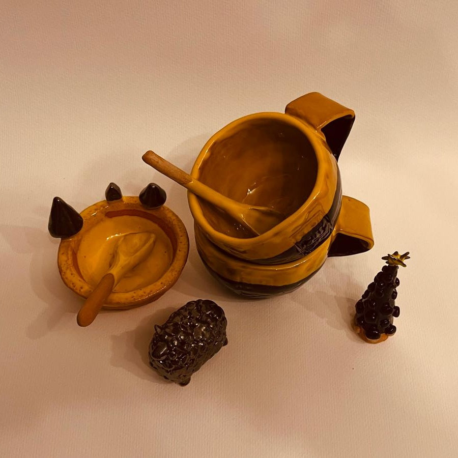 Set ceramic artizanal „Noapte cu miere”