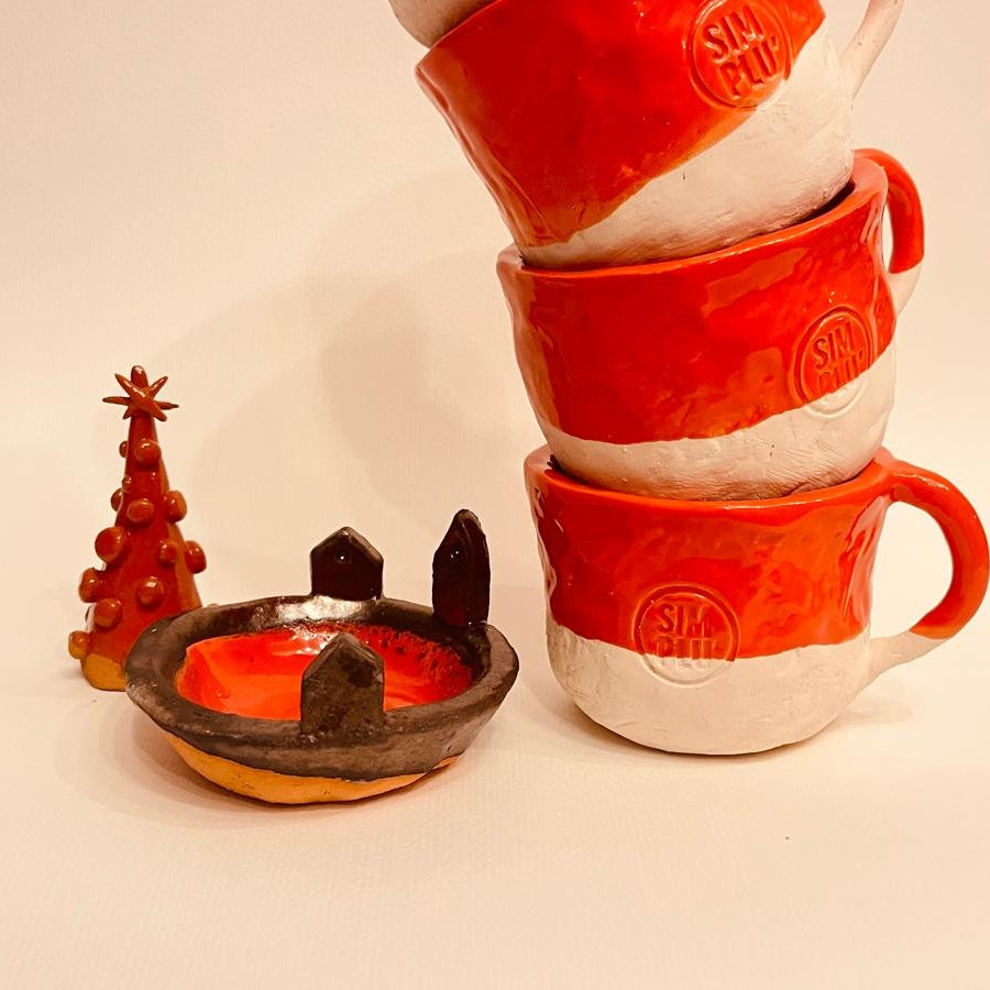 Set ceramic artizanal „Winter Flame”