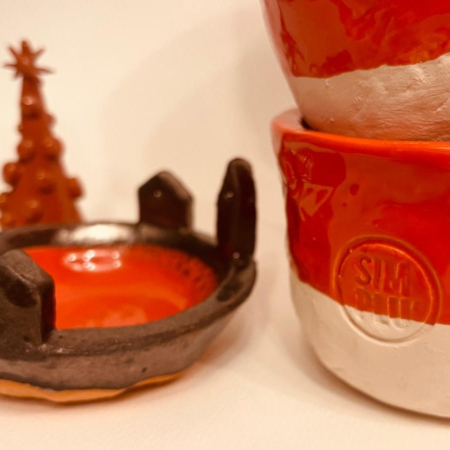 Set ceramic artizanal „Winter Flame”