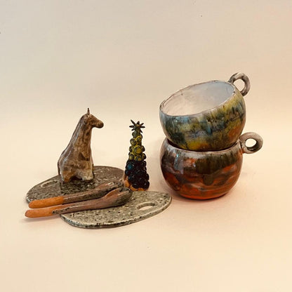 Set ceramică artizanală „Earth & Sky”