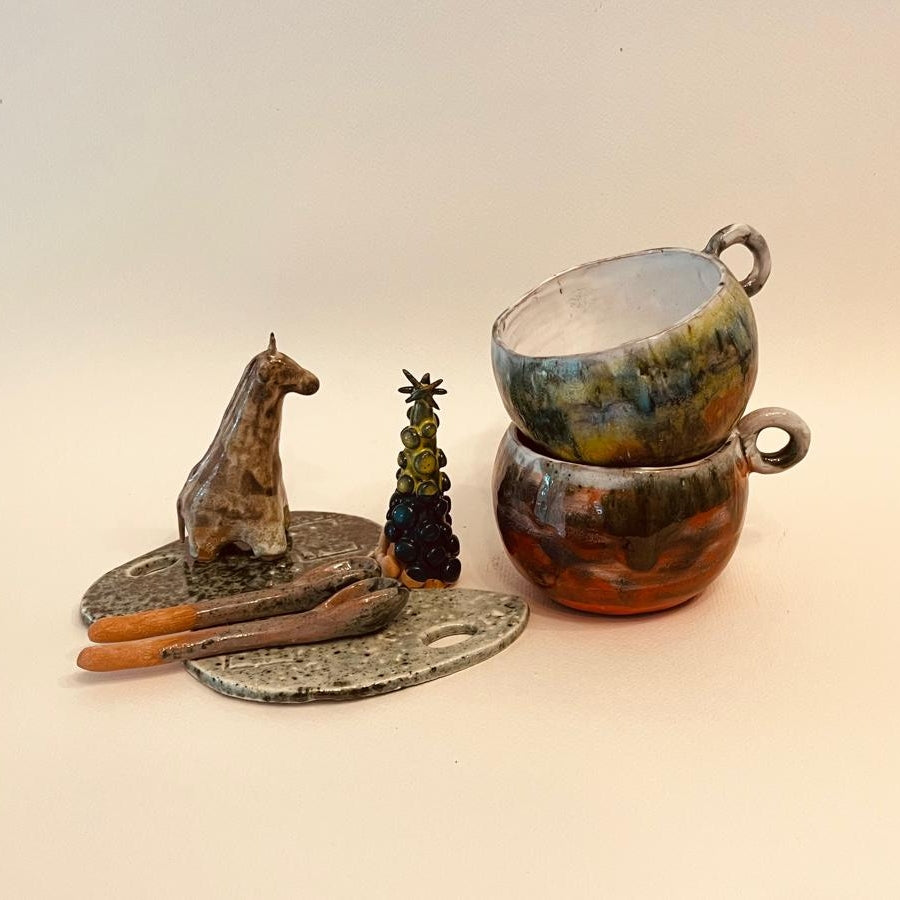 Set ceramică artizanală „Earth & Sky”