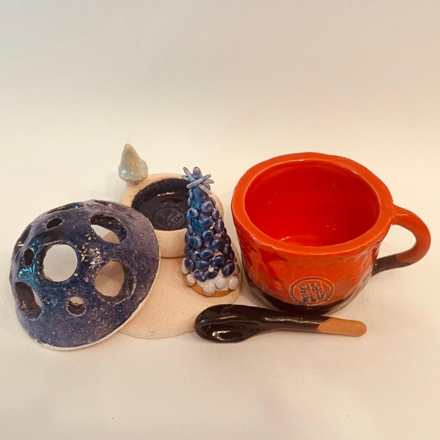 Set ceramică artizanală „Night glow”