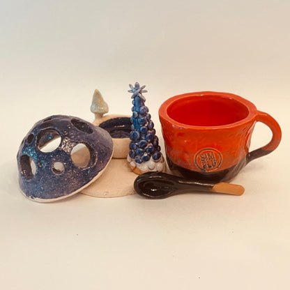 Set ceramică artizanală „Night glow”