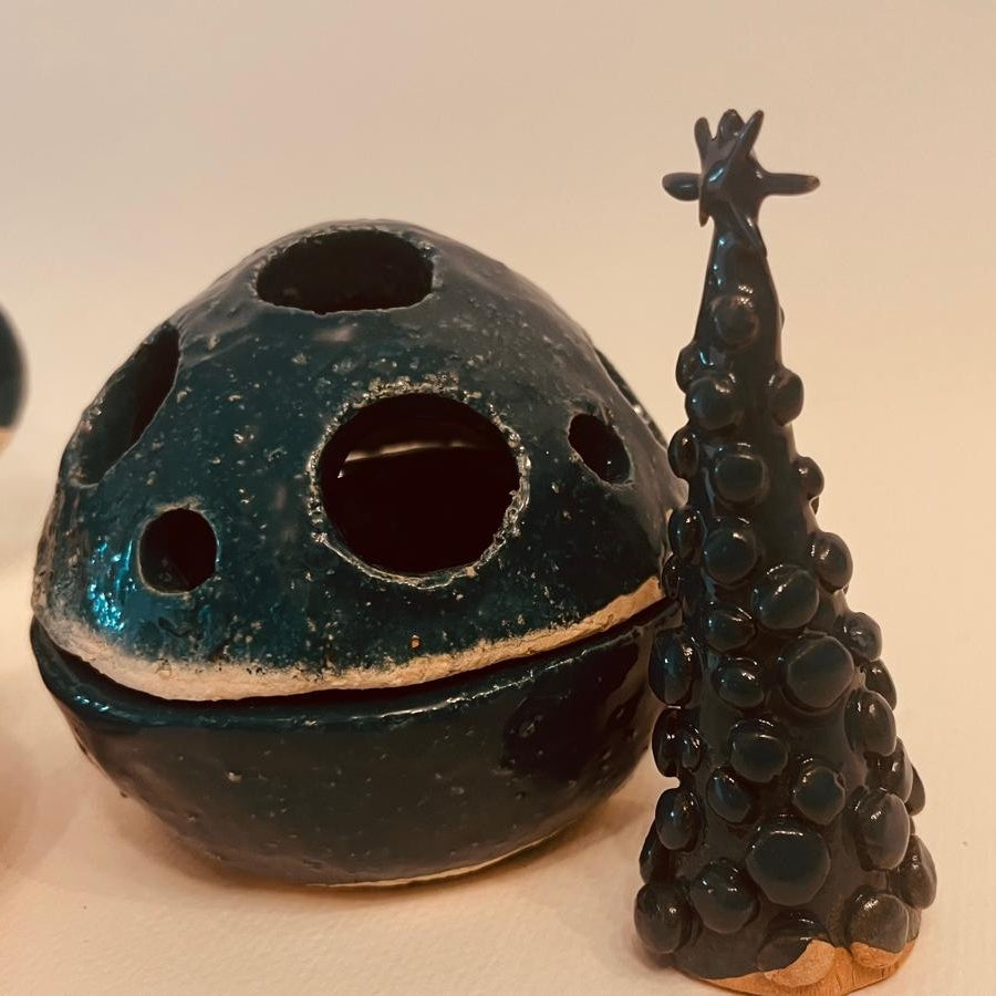 Set ceramică artizanală „Blue Forest”