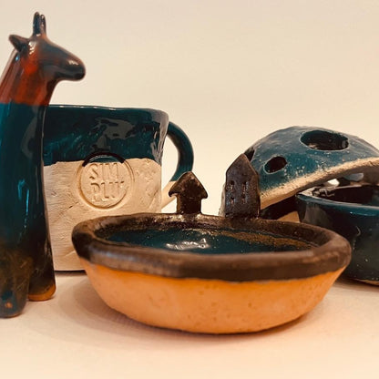 Set ceramică artizanală „Blue Forest”