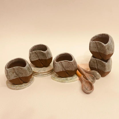 Set ceramică artizanală „Coffee Bean”