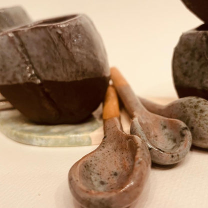 Set ceramică artizanală „Coffee Bean”