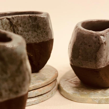 Set ceramică artizanală „Coffee Bean”