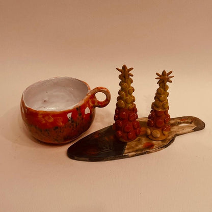 Set ceramică artizanală „Autumn Glow”