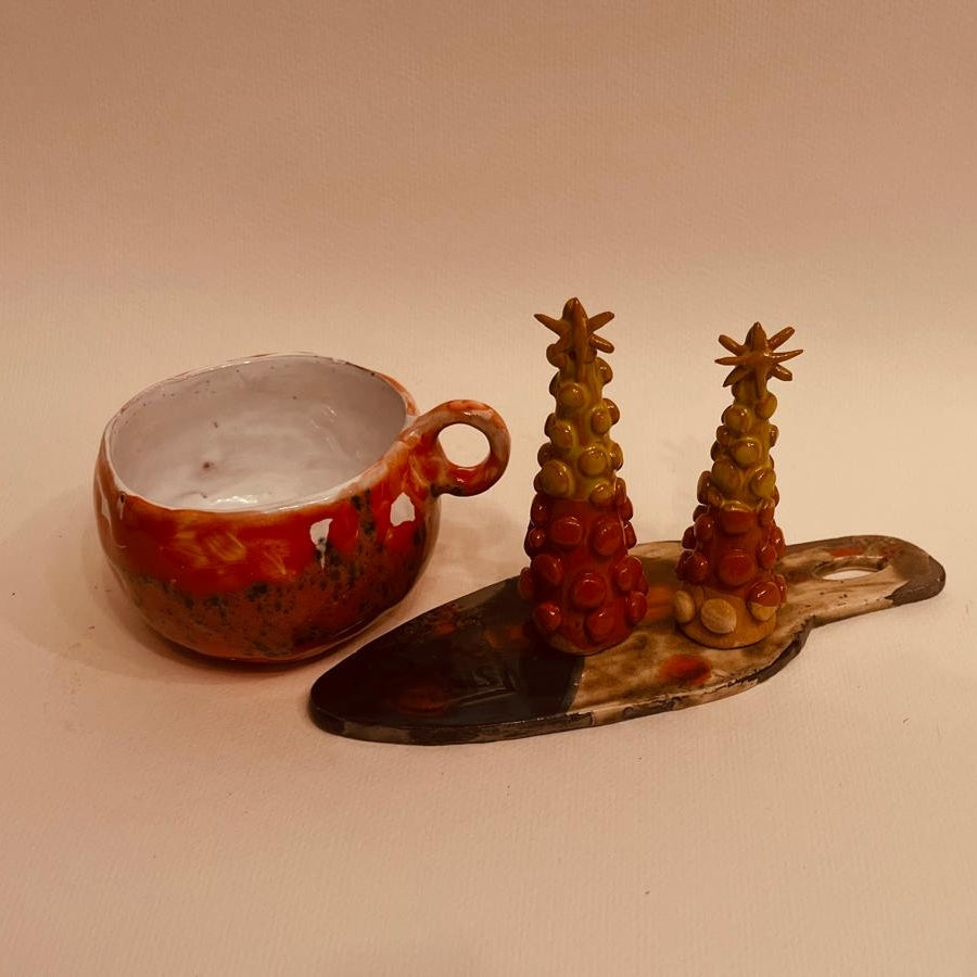 Set ceramică artizanală „Autumn Glow”