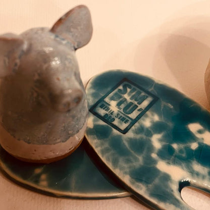 Set ceramică artizanală „Blue Calm”