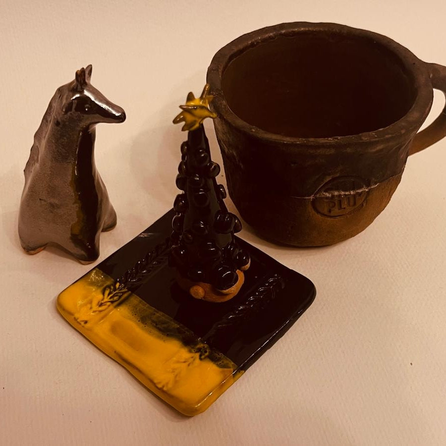 Set ceramică artizanală „Golden Night”