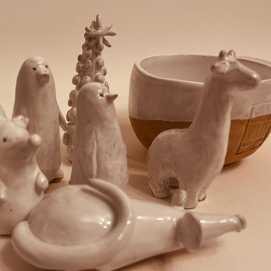 Set ceramică artizanală „Winter Friends”