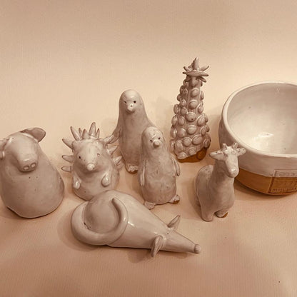 Set ceramică artizanală „Winter Friends”