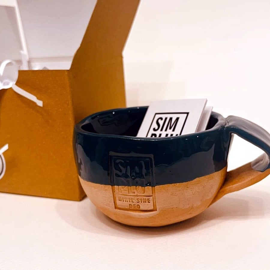 Cană ceramică glazurată „Contrast Rustic”