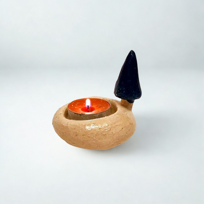 Suport lumânare ceramic „Brăduț de sărbătoare”