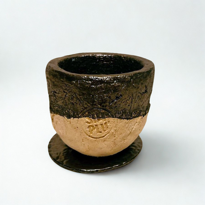 Cană espresso ceramică cu suport „Earth Contrast”