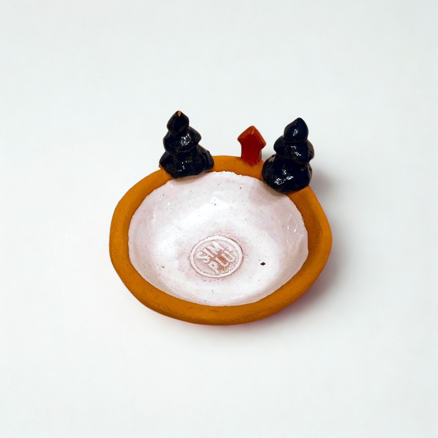 Suport lumânare ceramic „Căsuța din pădure”