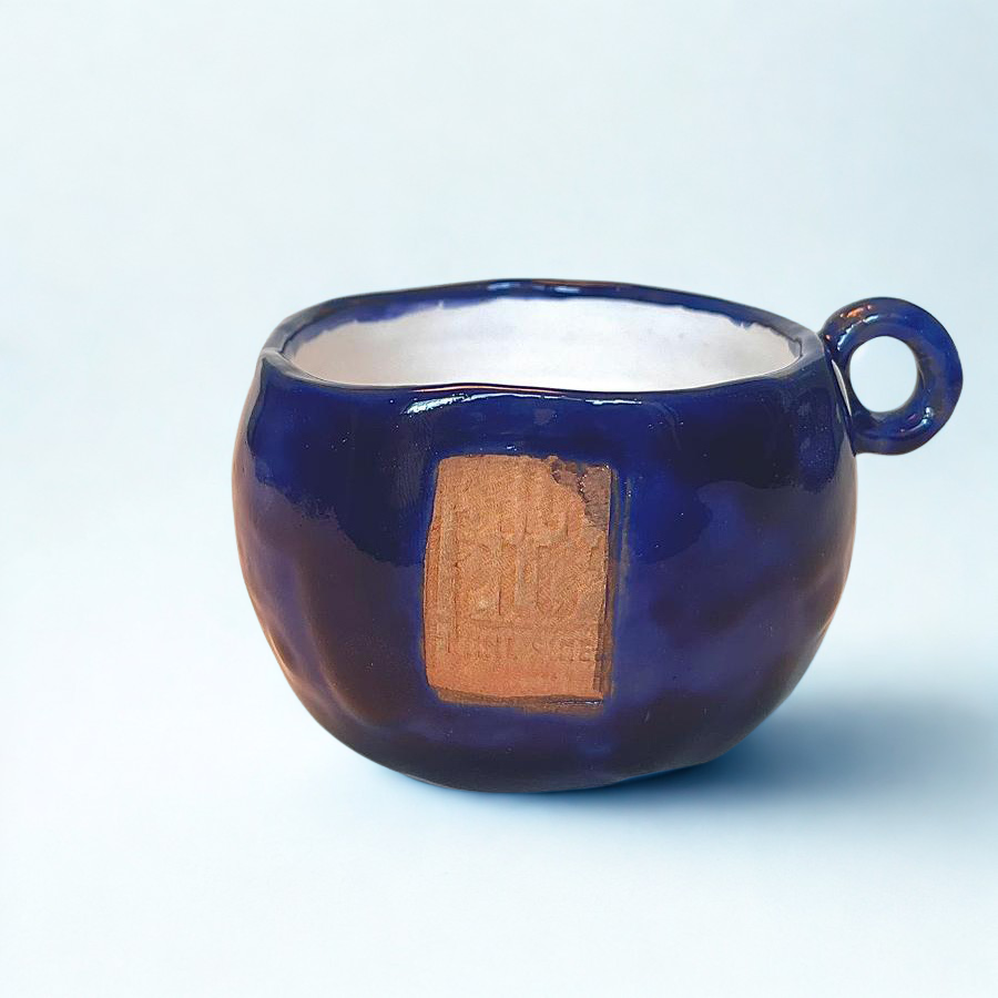 Cană ceramică glazurată „Albastru Regal”